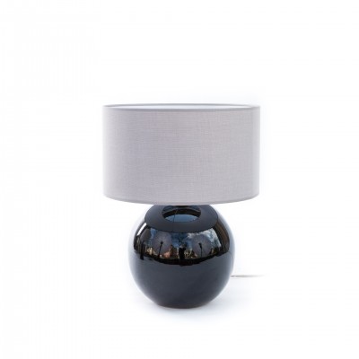 Czarna lampa ceramiczna. Duża kula